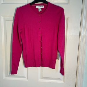 Sag Harbor, Size XS, Fuchsia, Button Down Sweater, New with Tag